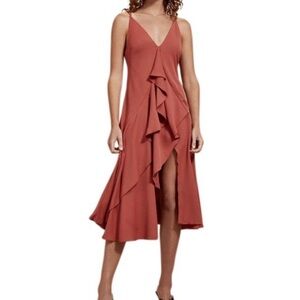 C/MEO Collective Sleeveless Ruffle Front dress